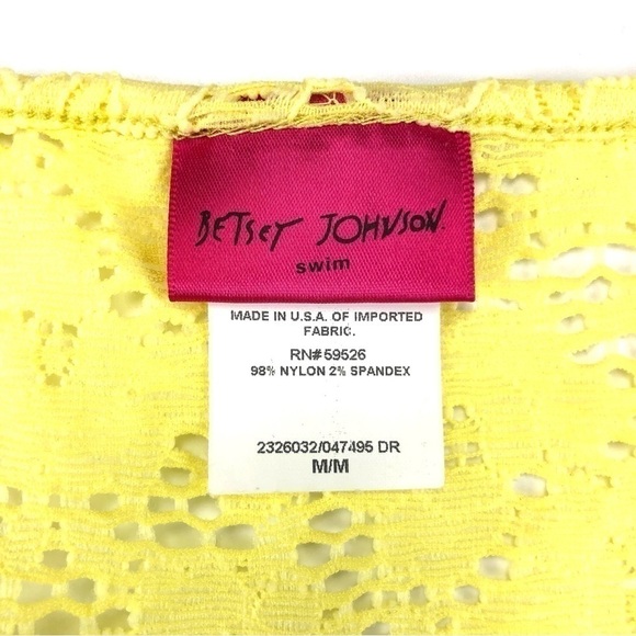 Betsey Johnson yellow lace beach dress coverup Medium - Picture 4 of 9
